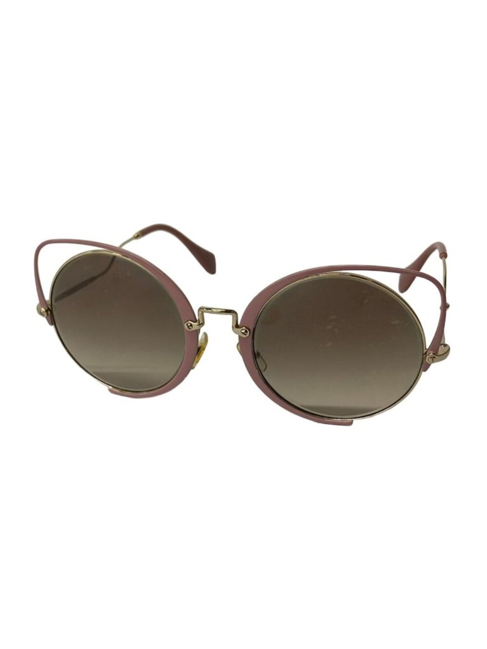 Miu Miu Sunglasses Dark Brown Pink Gold Eyewear